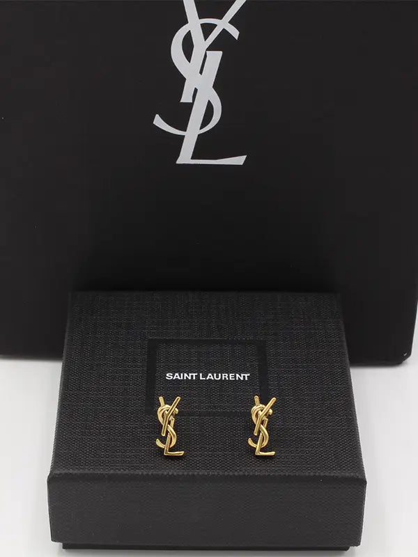 حلق ايف سان لوران برونزى صغير حلق ysl