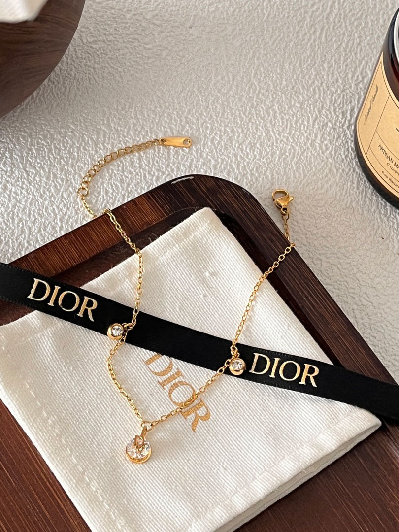 خلخال ديور ذهبي زركون خلاخل dior