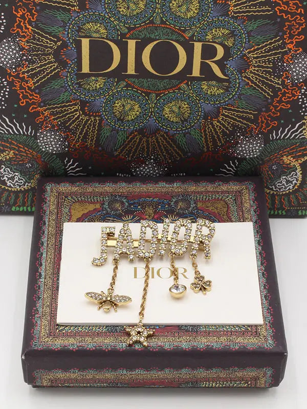 بروش ديور جادور انتيك بروش dior ذهبي