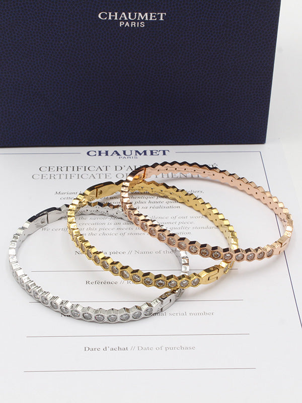 اساور شومية 3 قطع ملونه زركون اسواره chaumet