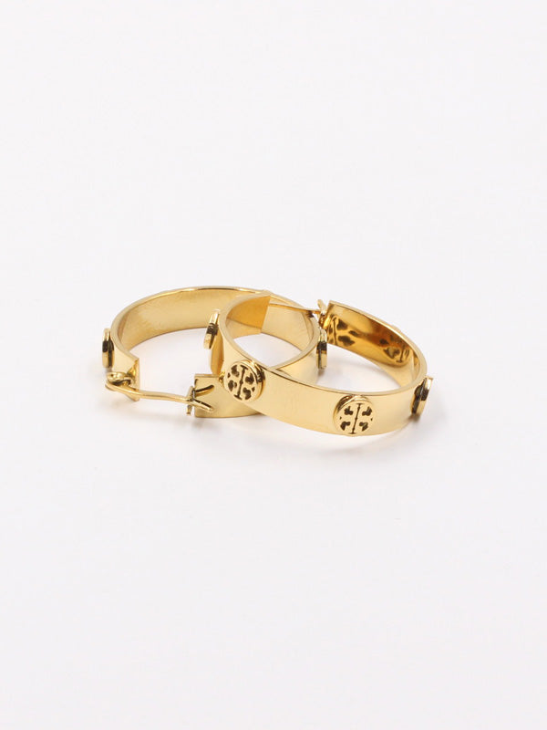 حلق توري بورش سيركل لوقو وسط حلق tory burch ذهبي