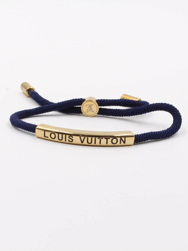 اسواره لويس فيتون ليذر لوقو SLIM اسواره louis vuitton كحلي ذهبي