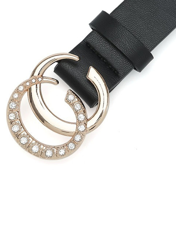حزام جلد اسود CC احزمة jewel