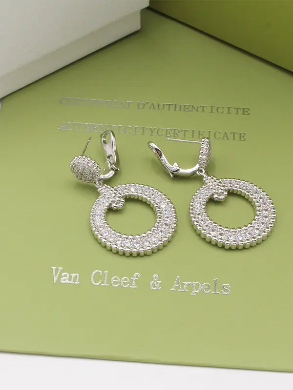 حلق فان كليف مدور زركون ماستر حلق van cleef