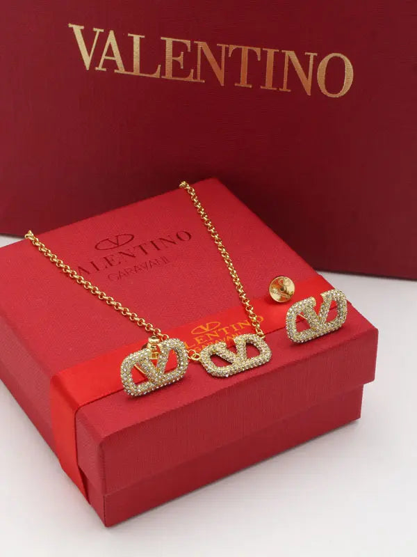 طقم فالنتينو زركون كريستال 2 قطع ماستر اطقم VALENTINO