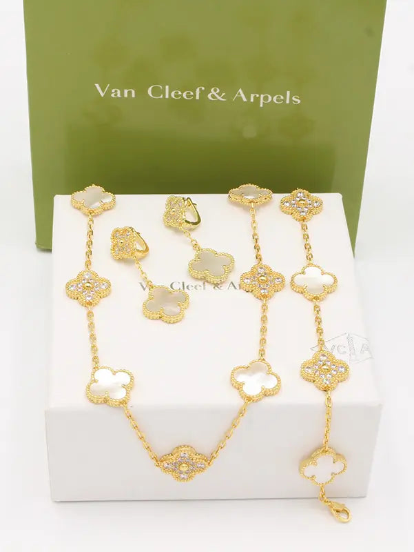 طقم فان كليف زركون اند شيل 3 قطع الماستر اطقم van cleef