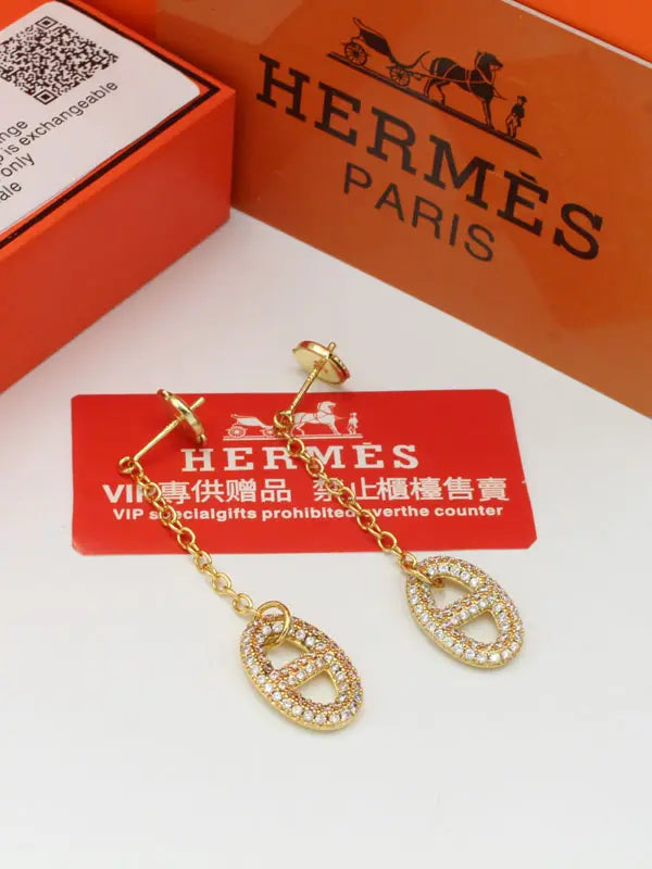 حلق هيرمز زركون ماستر 703 حلق HERMES ذهبي