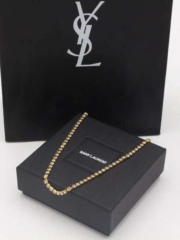 تشوكر ايف سان لوران عقد كريستال لوقو سلسال ysl