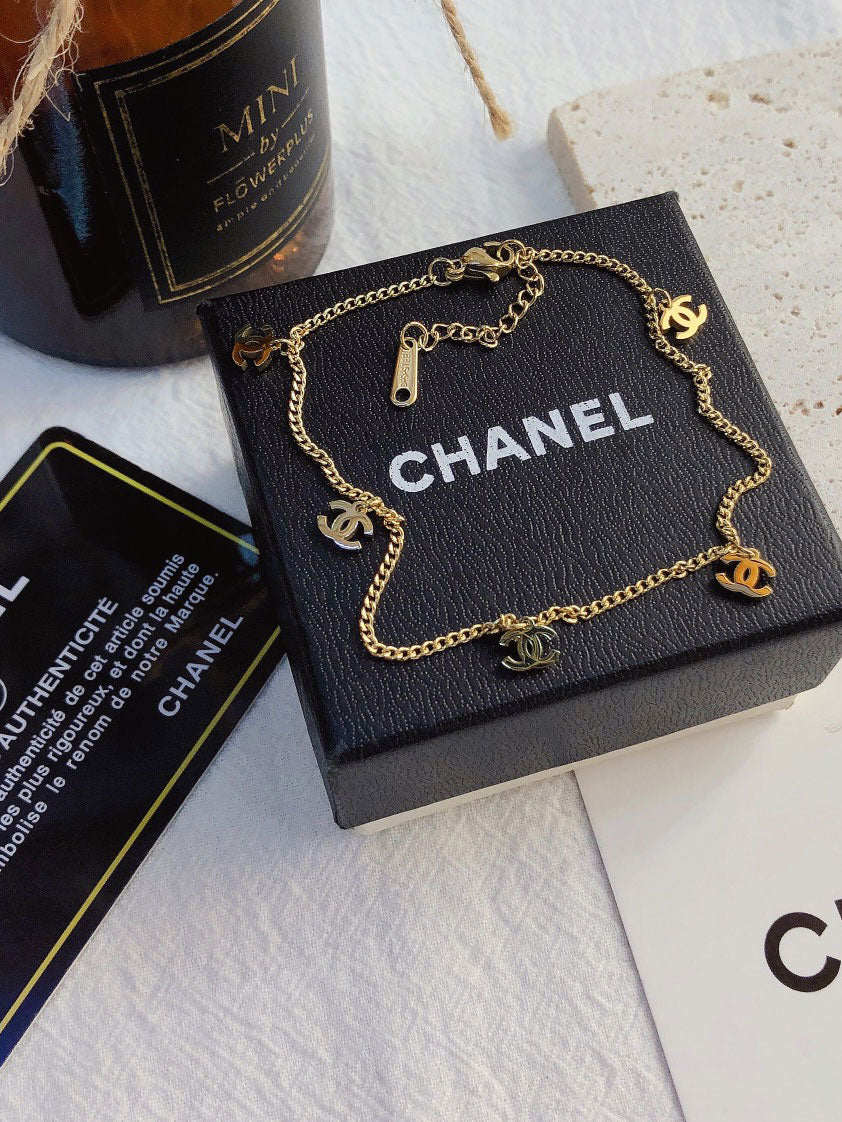 خلخال شانيل ذهبي ناعم خلاخل chanel ذهبي