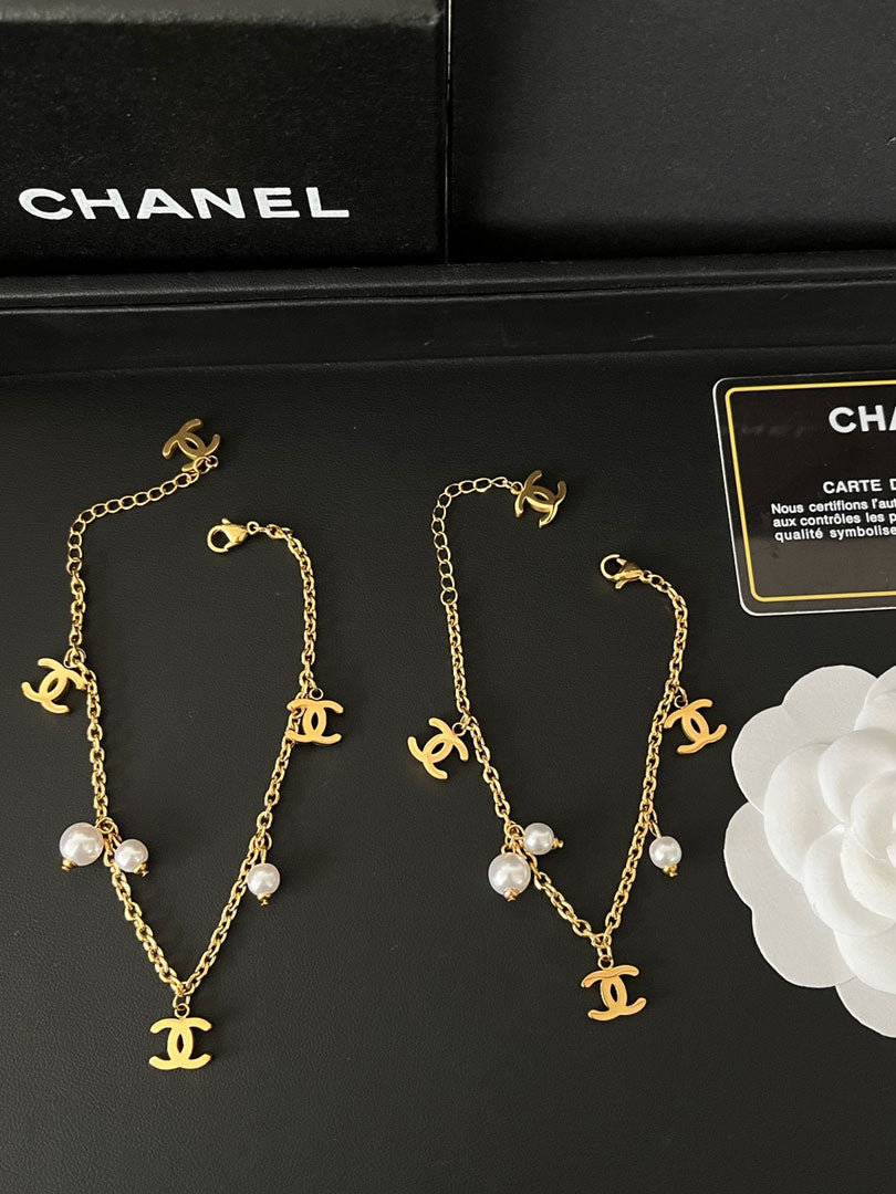 خلخال شانيل ذهبي لولو خلاخل chanel