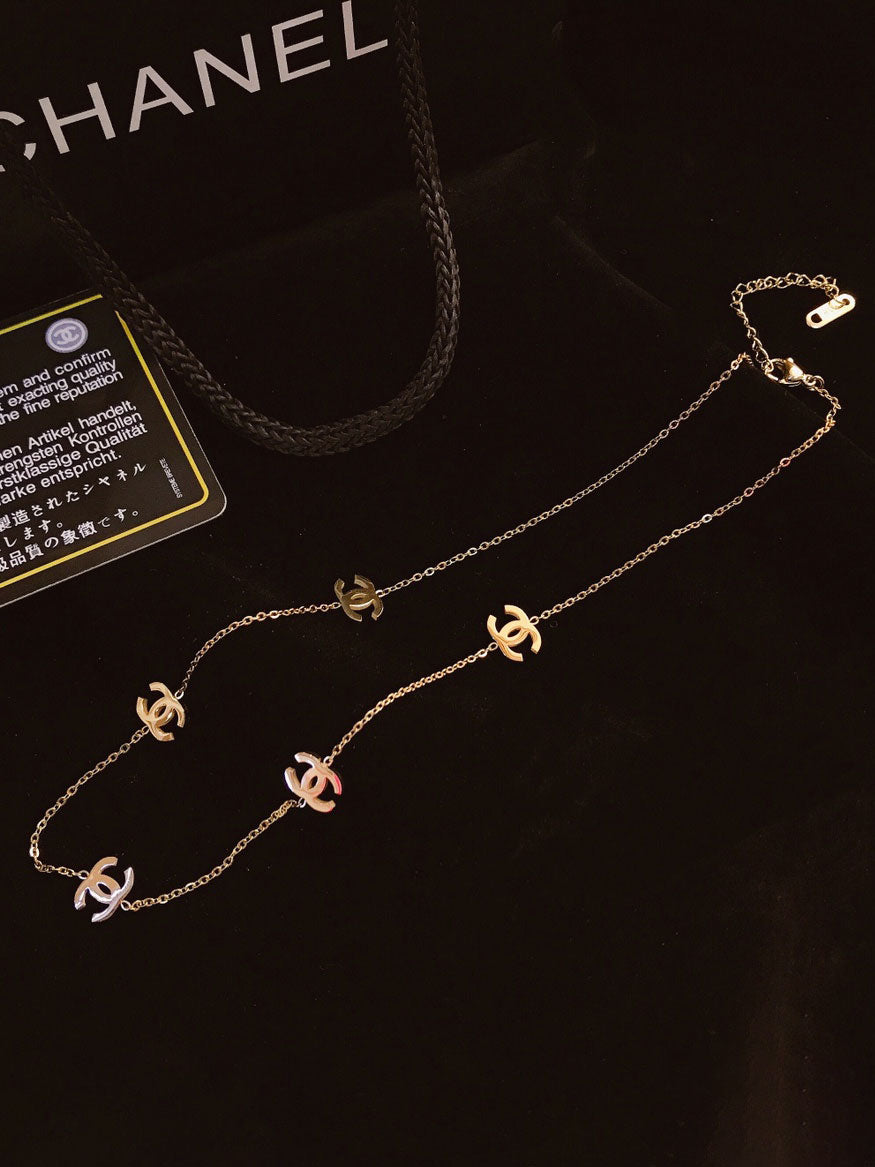 سلسال شانيل تشوكر طويل ميتال سلسال chanel