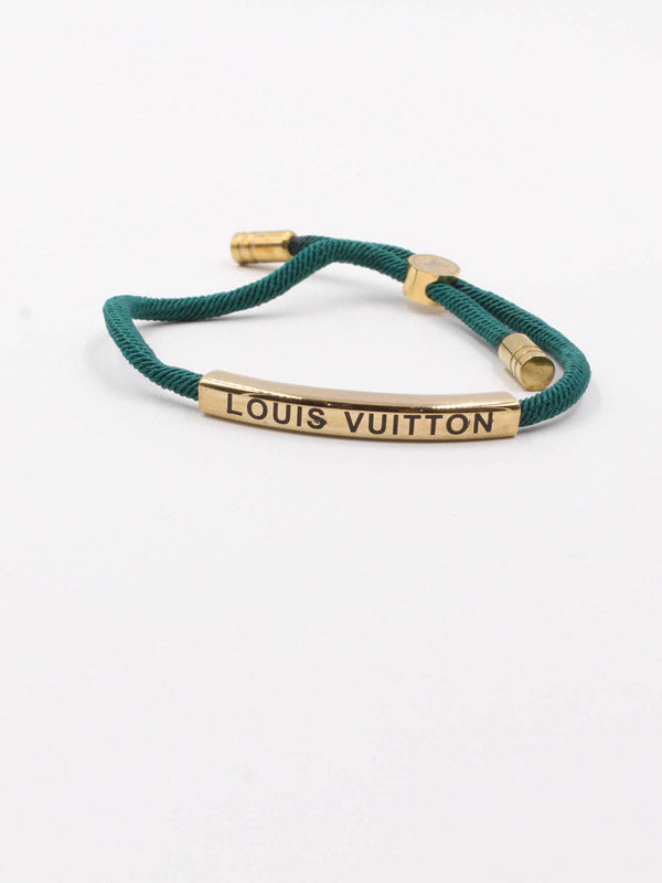 اسواره لويس فيتون ليذر لوقو SLIM اسواره louis vuitton اخضر ذهبي