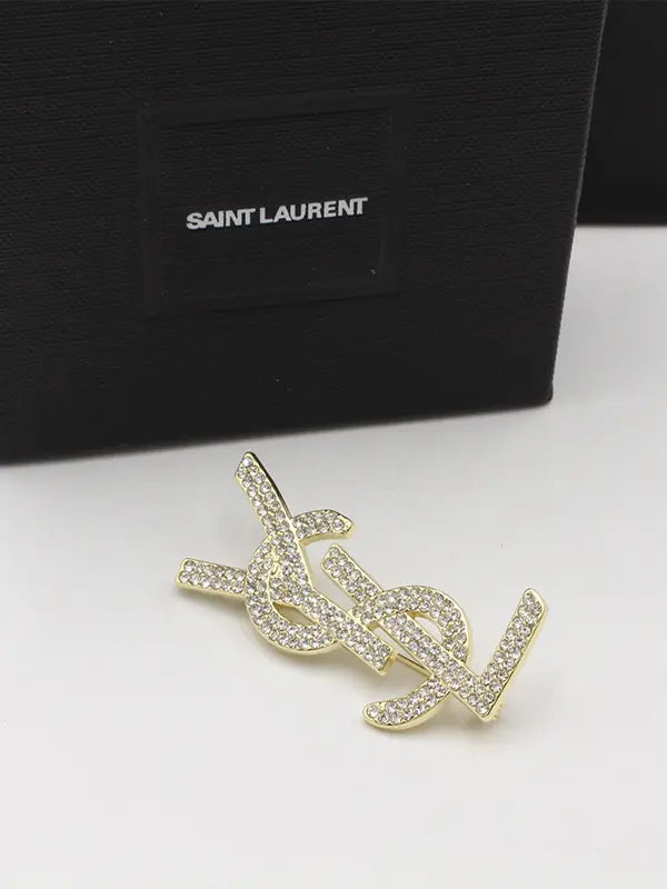 بروش ايف سان لوران كريستال وسط بروش ysl