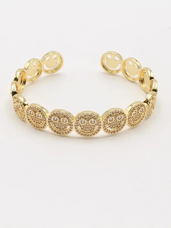 اسواره سمايلي فيس زركون اسواره Jewel ذهبي