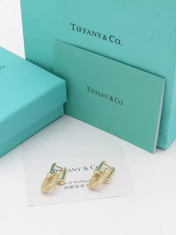 حلق تيفاني زركون قولد وسط حلق tiffany