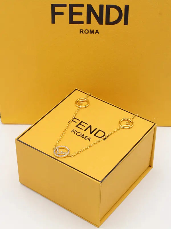 تشوكر فندي زركون لوقو سلسال fendi
