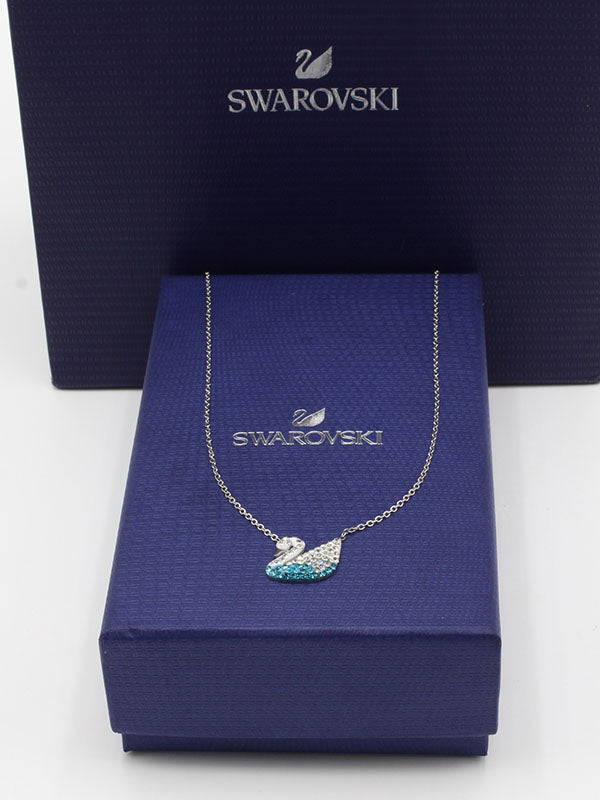 سلسال سواروفسكي سوان كريستال سلسال Swarovski تركواز فضي