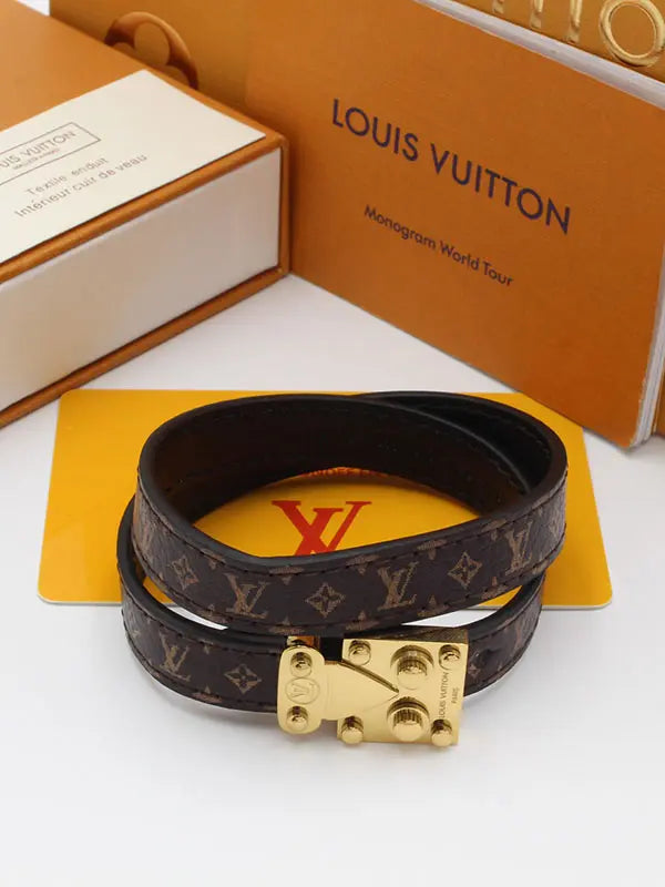 اساور لويس فيتون ليذر ماستر تو لاينز اسواره louis vuitton بني
