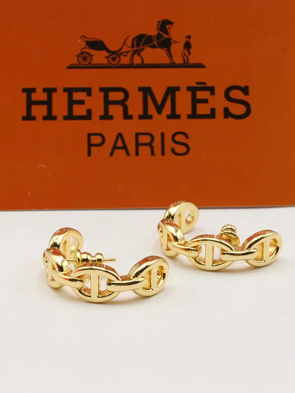 حلق هيرمز الترند حلق HERMES ذهبي