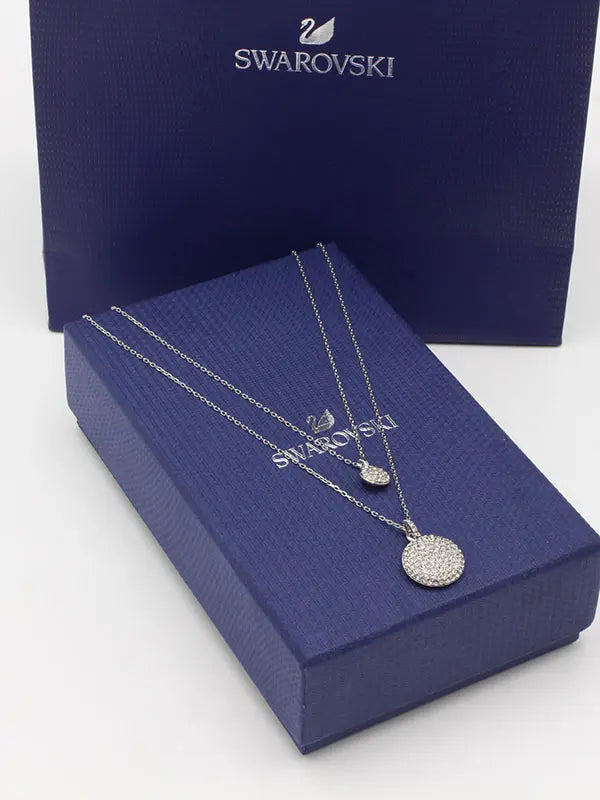 سلسال سواروفسكي ستون دبل لاينز لوقو سلسال Swarovski