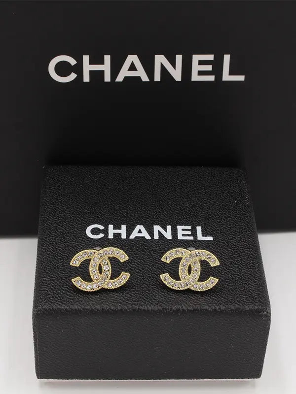حلق شانيل زركون 575 حلق chanel ذهبي