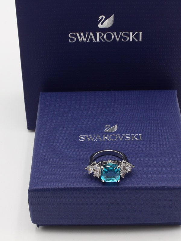 خاتم سواروفسكي بيق بلو سكوير خواتم Swarovski