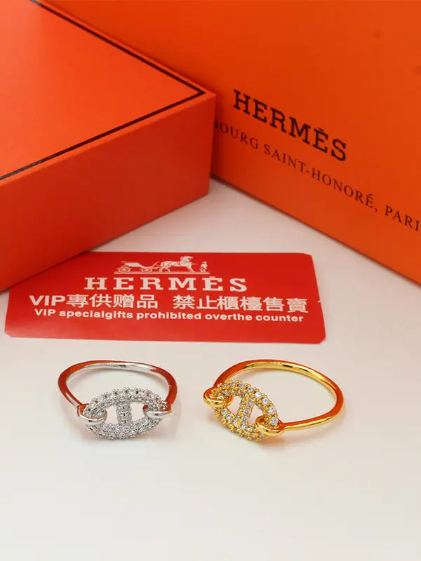خاتم هيرمز الجديد زركون لوقو خواتم HERMES