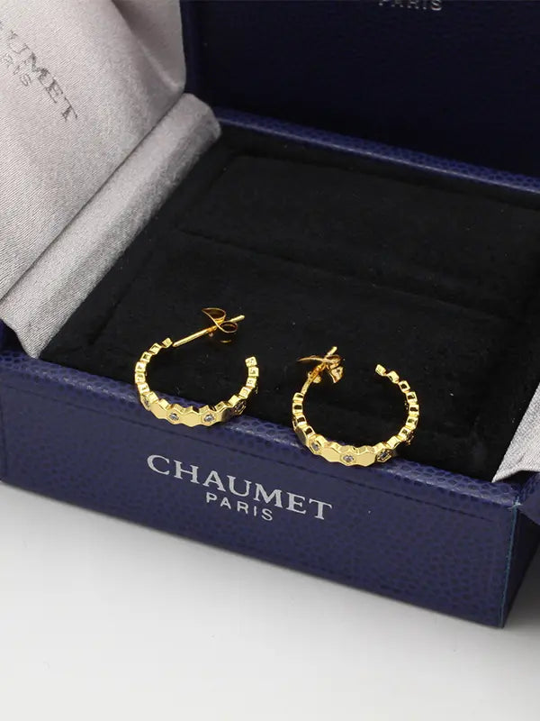 حلق شومية مدور صغير زركون ماستر حلق chaumet