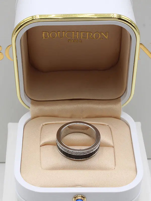 خاتم بوشرون زركون نيو شيب اسود خواتم bucheron فضي اسود 6