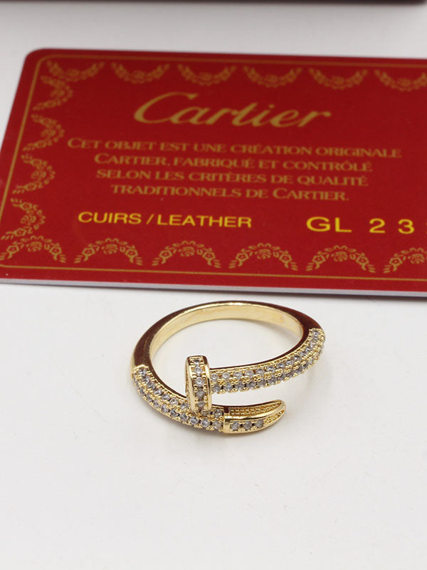 خاتم كارتير مسمار زركون ناعم خواتم CARTIER ذهبي