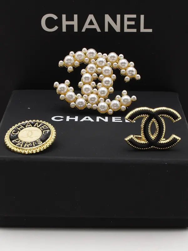 بروش شانيل 3 قطع لولو بروش chanel