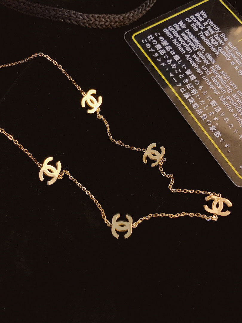 سلسال شانيل تشوكر طويل ميتال سلسال chanel