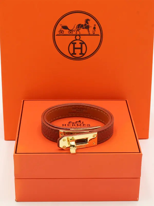 اسوارة هيرمز جلد ماستر لوقو اسواره HERMES بني