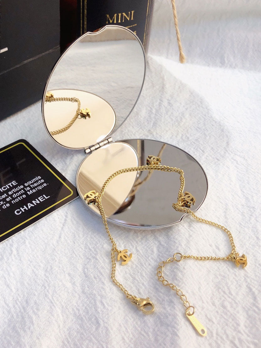 خلخال شانيل ذهبي ناعم خلاخل chanel