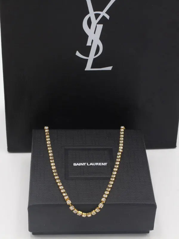 تشوكر ايف سان لوران عقد كريستال لوقو سلسال ysl