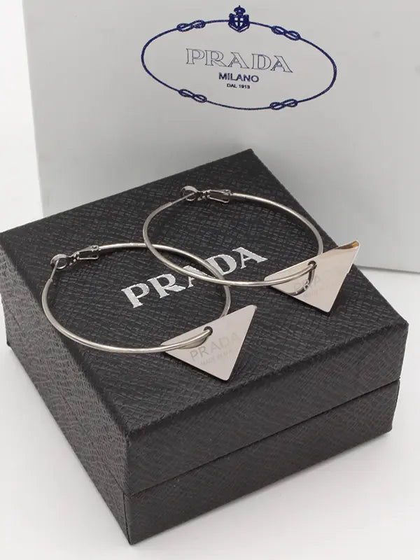 حلق برادا كبير سلفر لوقو حلق brada