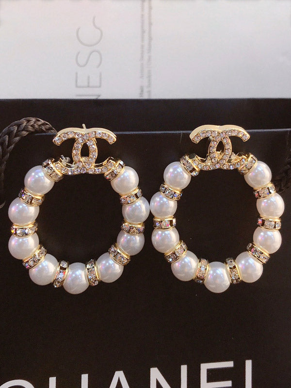 حلق شانيل كبير لولو مدور حلق chanel