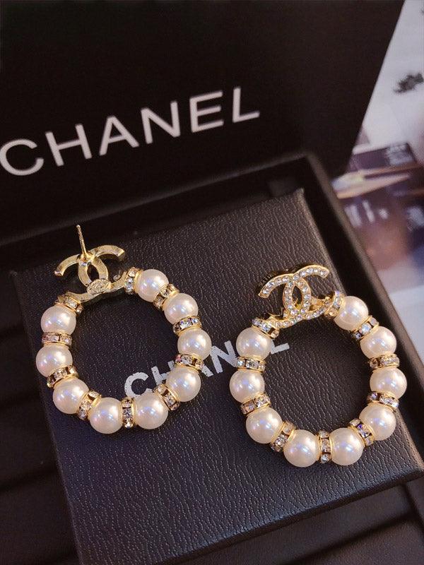 حلق شانيل كبير لولو مدور حلق chanel