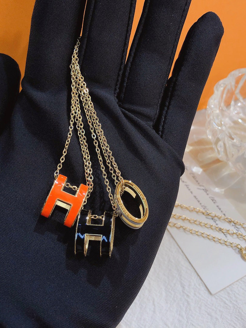 سلسال هرمز H ذهبي ناعم سلسال HERMES اورنج