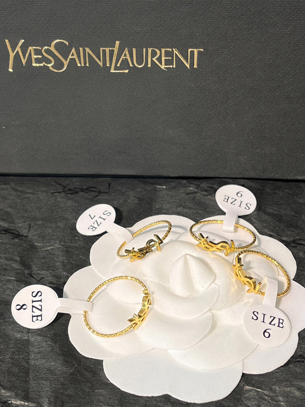 خاتم ايف سان لوران ذهبي خواتم ysl