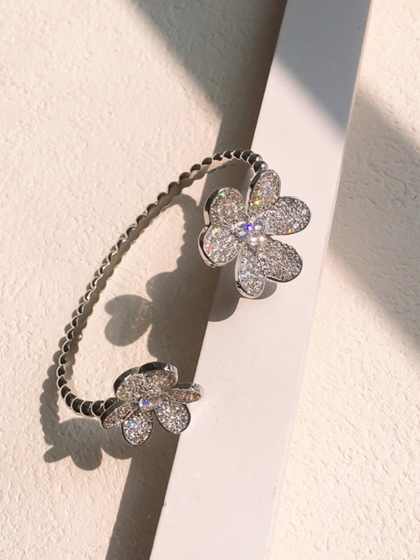 اسواره فان كليف زركون فلاور مبرومة اسواره van cleef فضي