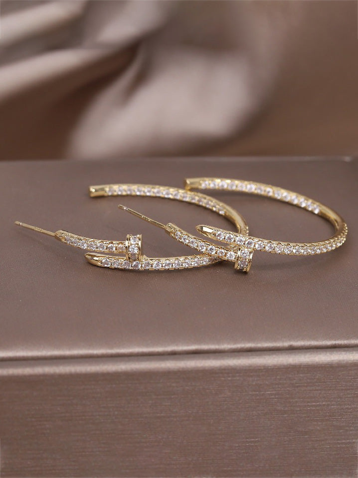حلق كارتير زركون مسمار كبير حلق CARTIER