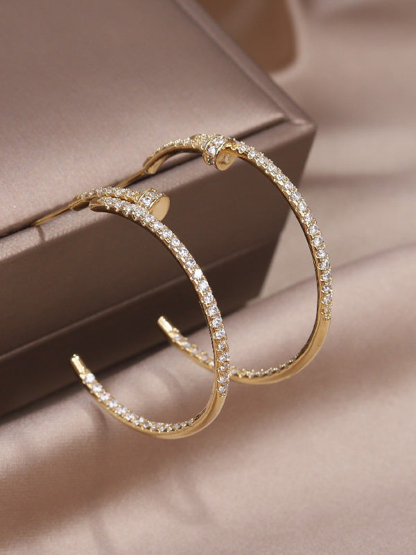 حلق كارتير زركون مسمار كبير حلق CARTIER