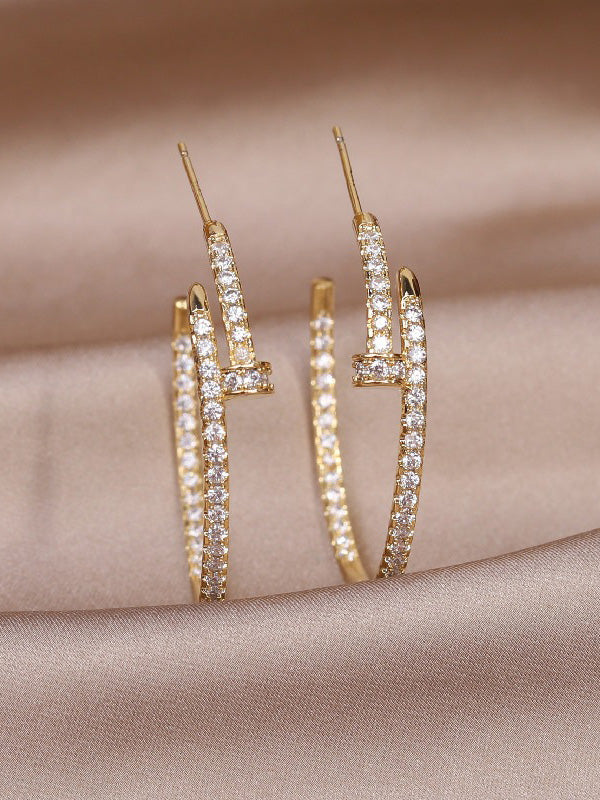 حلق كارتير زركون مسمار كبير حلق CARTIER