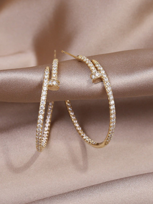 حلق كارتير زركون مسمار كبير حلق CARTIER