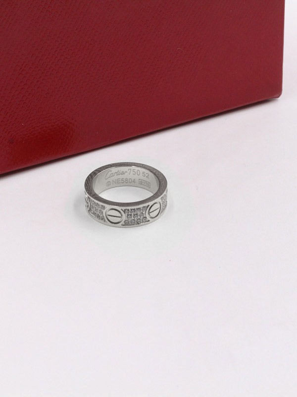 دبلة كارتير لوقو زركون خواتم CARTIER فضي 6