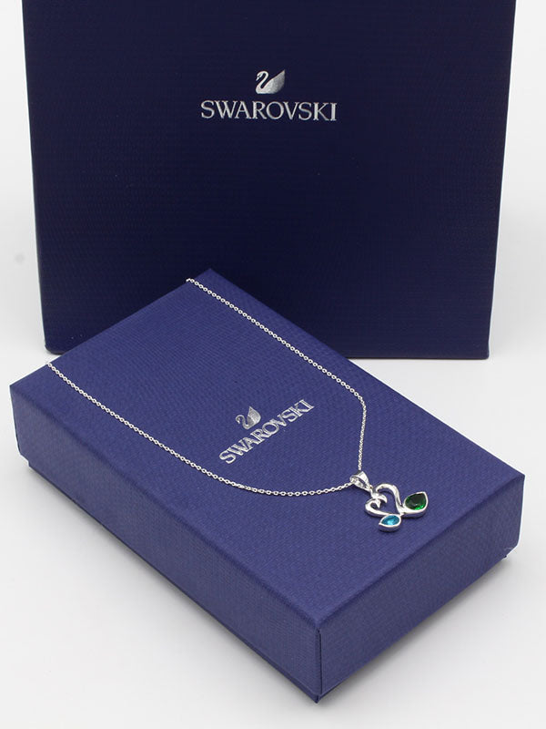 سلسال سواروفسكي سوان فضة سلسال Swarovski