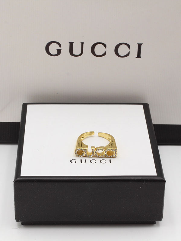 خاتم قوتشي لوقو كريستال خواتم gucci