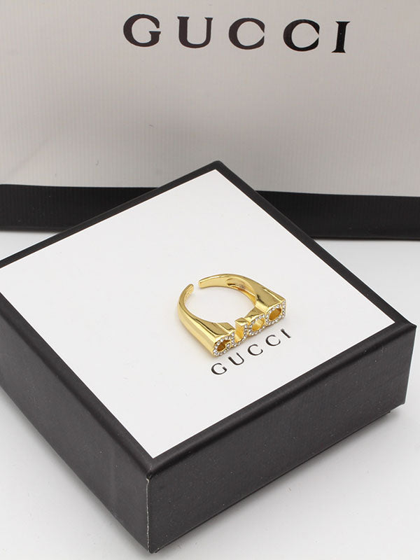 خاتم قوتشي لوقو كريستال خواتم gucci