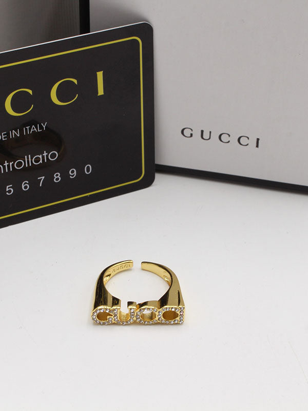 خاتم قوتشي لوقو كريستال خواتم gucci